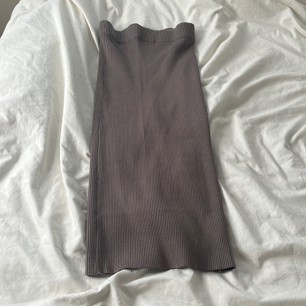 Zara knit midi skirt taupe